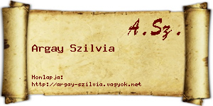 Argay Szilvia névjegykártya