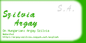 szilvia argay business card